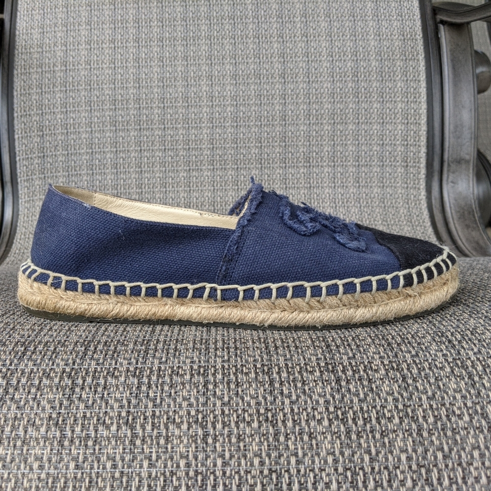 CHANEL Navy and Black Espadrilles - Picture 7 of 10